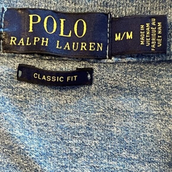 Polo Ralph Lauren short sleeve collared polo shirt with logo blue size Medium - Picture 6 of 9